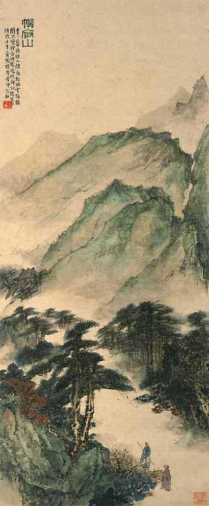 傅抱石 1942年作 幕府山 立轴